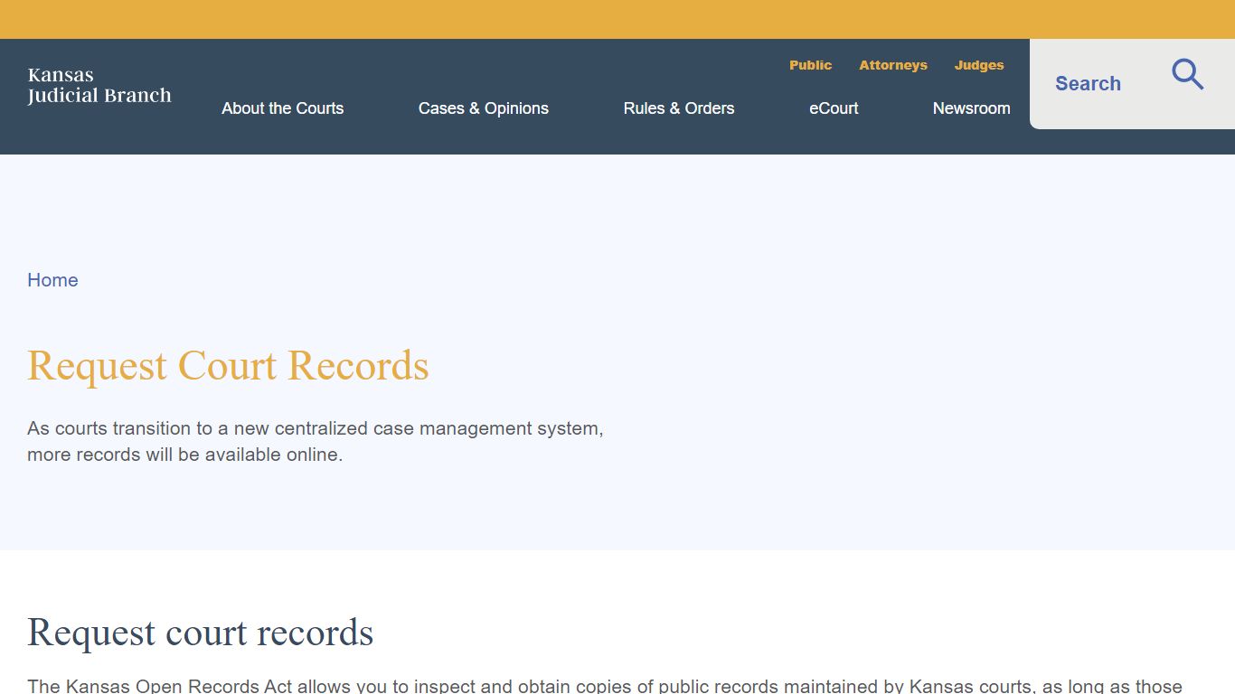 KS Courts - Request Court Records